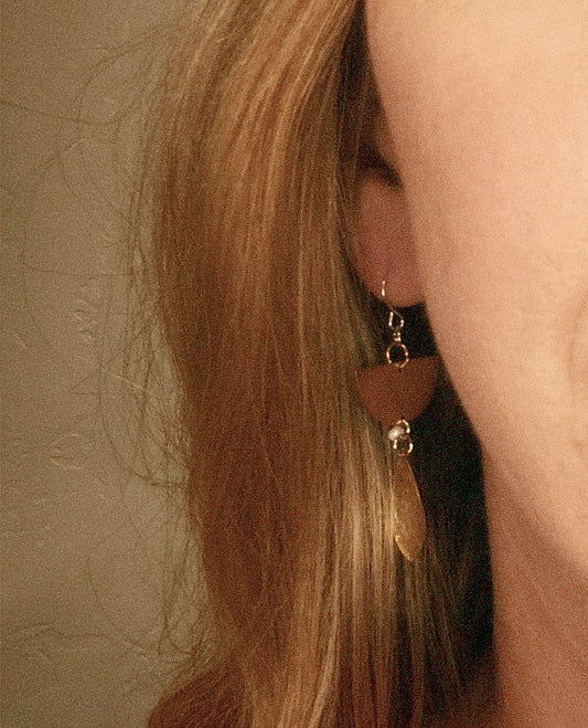 Golden Hour Half-Moon Dangles