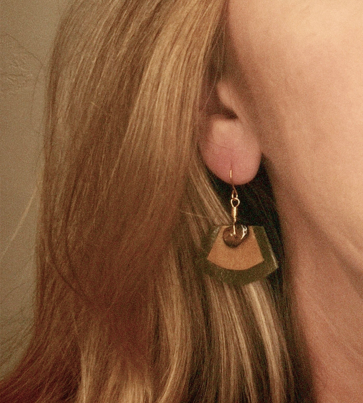 Woodland Layered Leather Fan Dangles