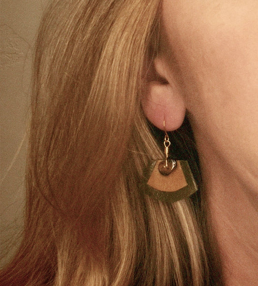 Woodland Layered Leather Fan Dangles