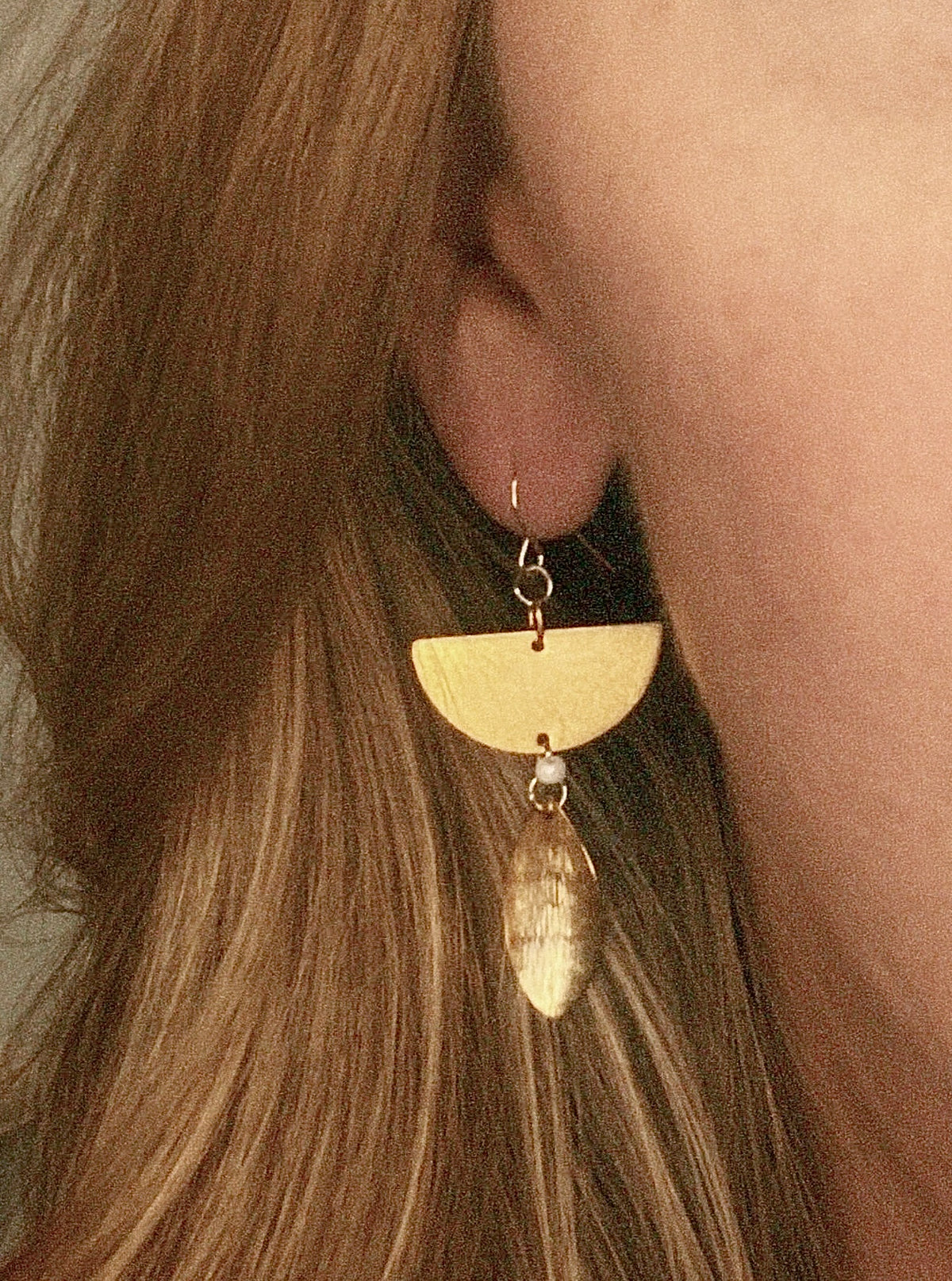 Golden Hour Half-Moon Dangles