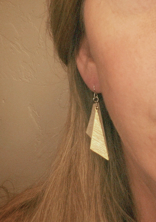Chilled Crystal & Leather Wedge Dangles