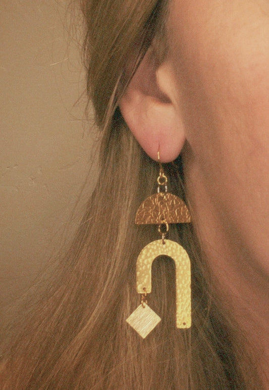 Winter Solstice Gold Mobile Statement Dangles