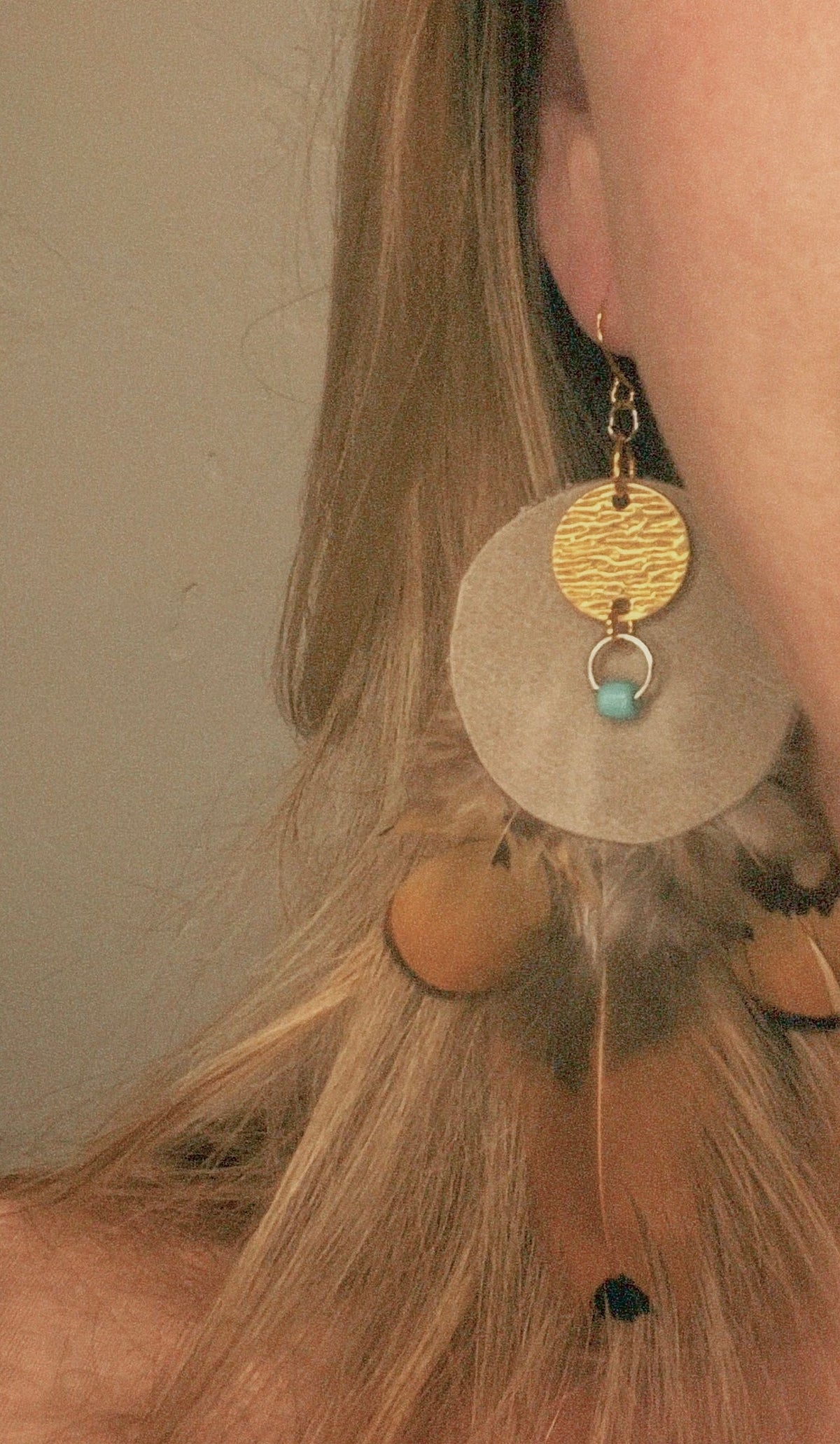 November Skies Suede & Feather Dangles