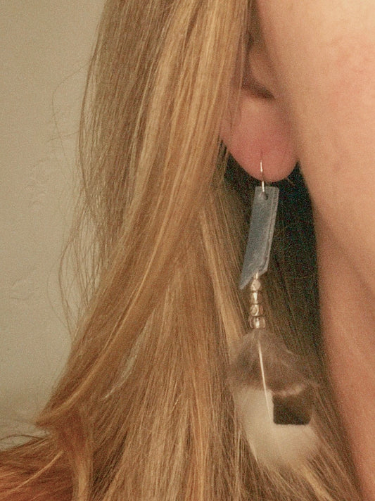 Frostwing Suede & Feather Dangles