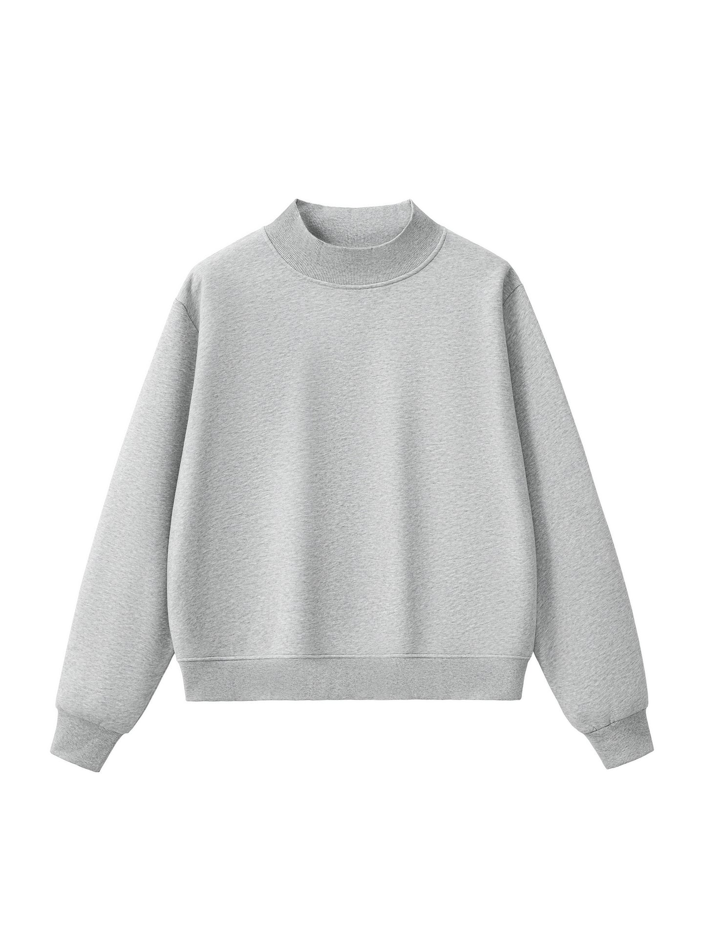 Essential Floral Fleece Mock-Neck Crew Sweatshirt